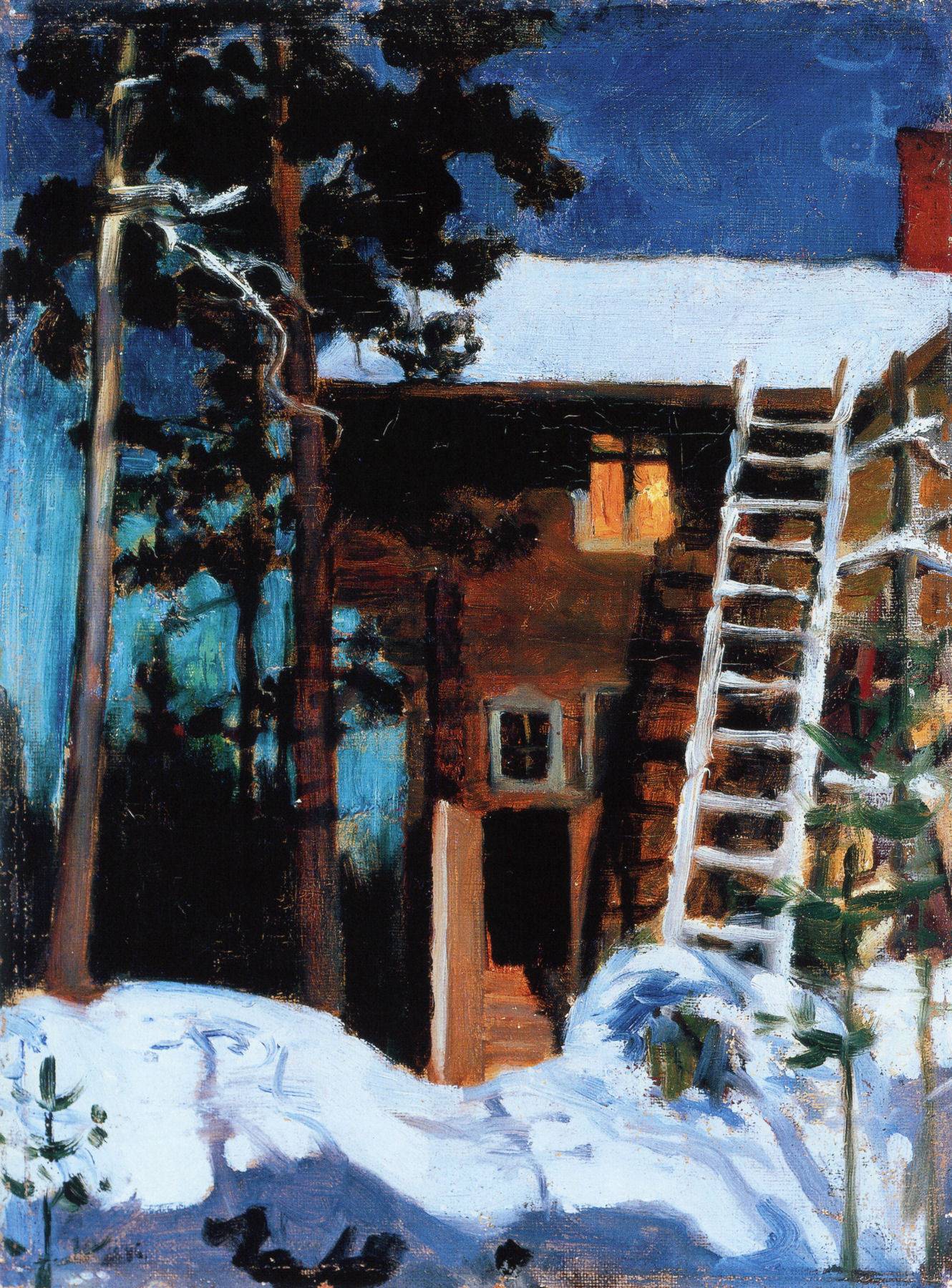Akseli Gallen Kallela Kalela on a Winter Night 1896