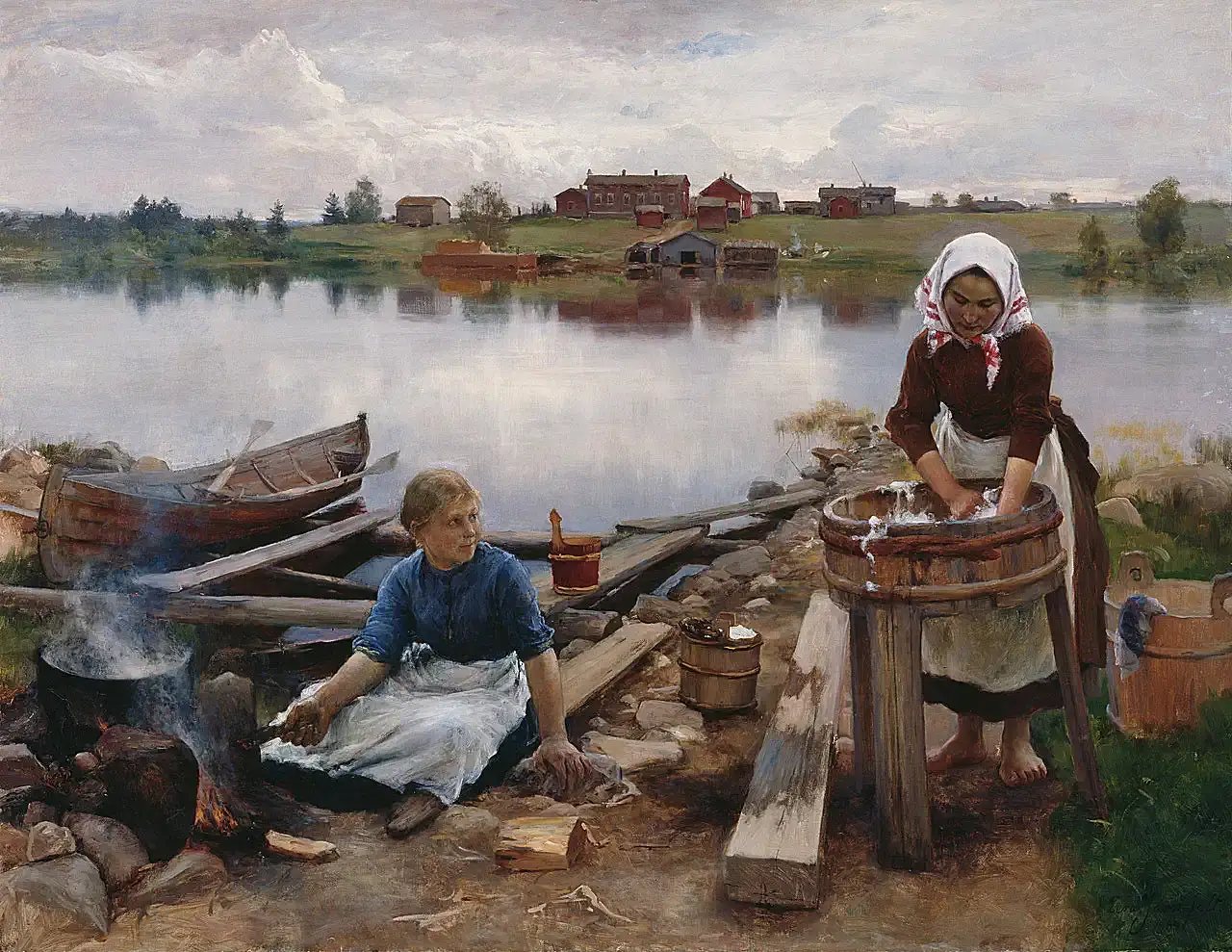 Eero Jarnefelt 08 Laundry at the river bank 1889